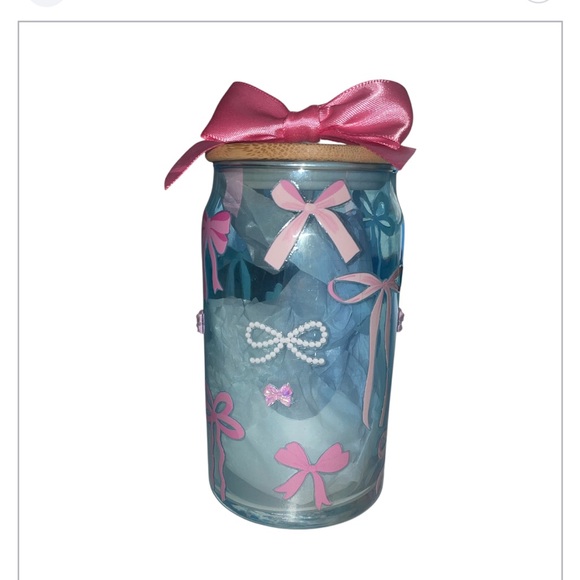 Sipper Glass with Pink Bows - Picture 4 of 4